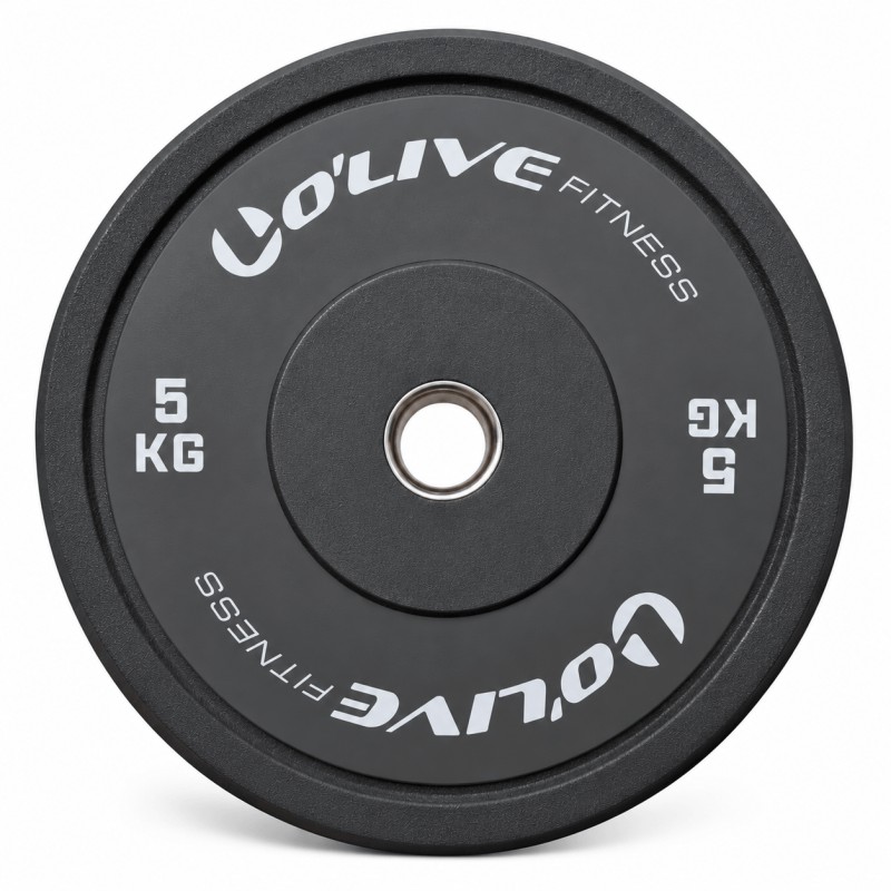 Disco Olímpico Bumper O'Live Fitness, 5 kg Gris