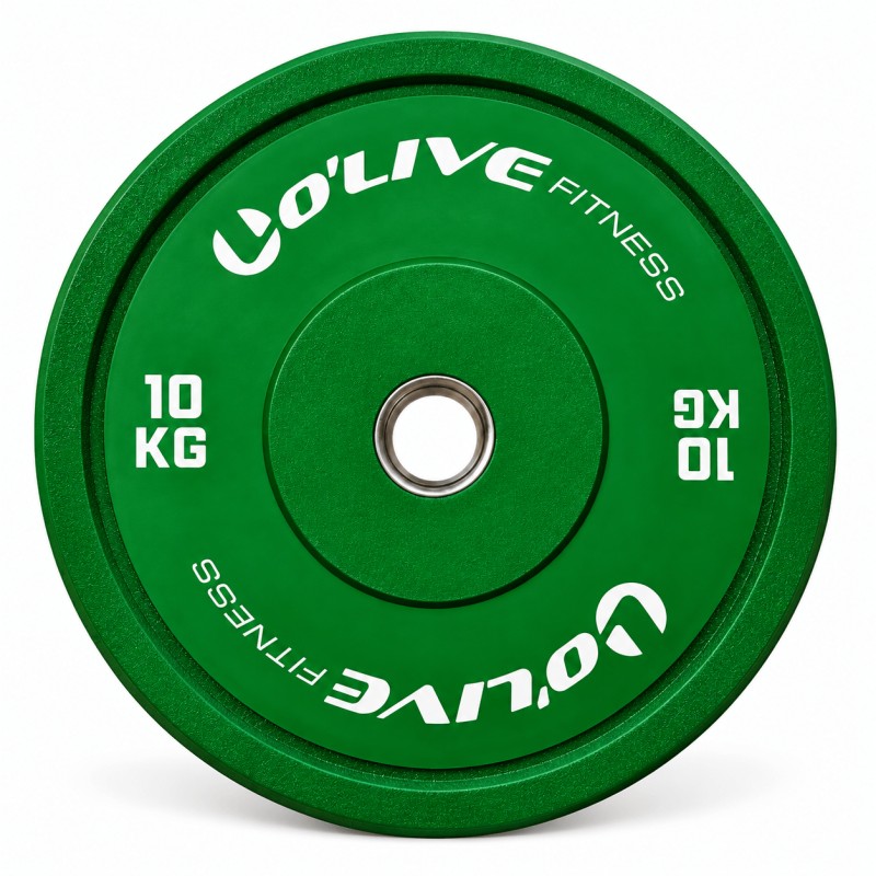 Disco Olímpico Bumper O'Live Fitness, 10 kg Verde