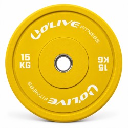 Disco Olímpico Bumper O'Live Fitness, 15 kg Amarillo