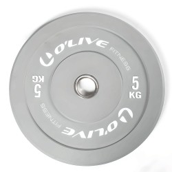 Disco Olímpico Bumper O'Live Fitness, 5 kg Gris