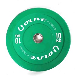 Disco Olímpico Bumper O'Live Fitness, 10 kg Verde
